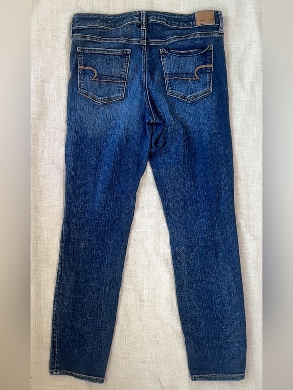 American Eagle Outfitters Women's Dark Blue High-Rise Skinny Jeans - Picture 4 of 9